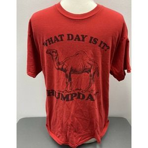 Guess What Day It Is? Camel Hump Day Wednesday Graphic T-Shirt L Large